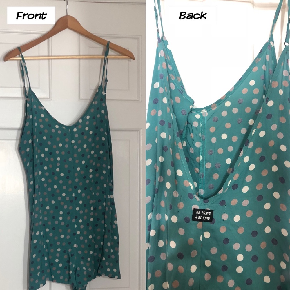 Jac Vanek Teal Romper NWT